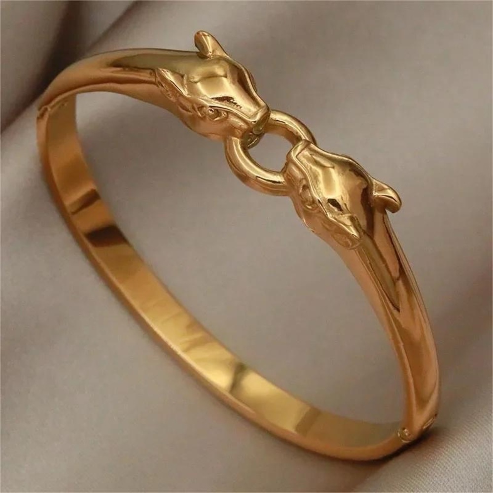 Elegant Gold Panther Bracelet